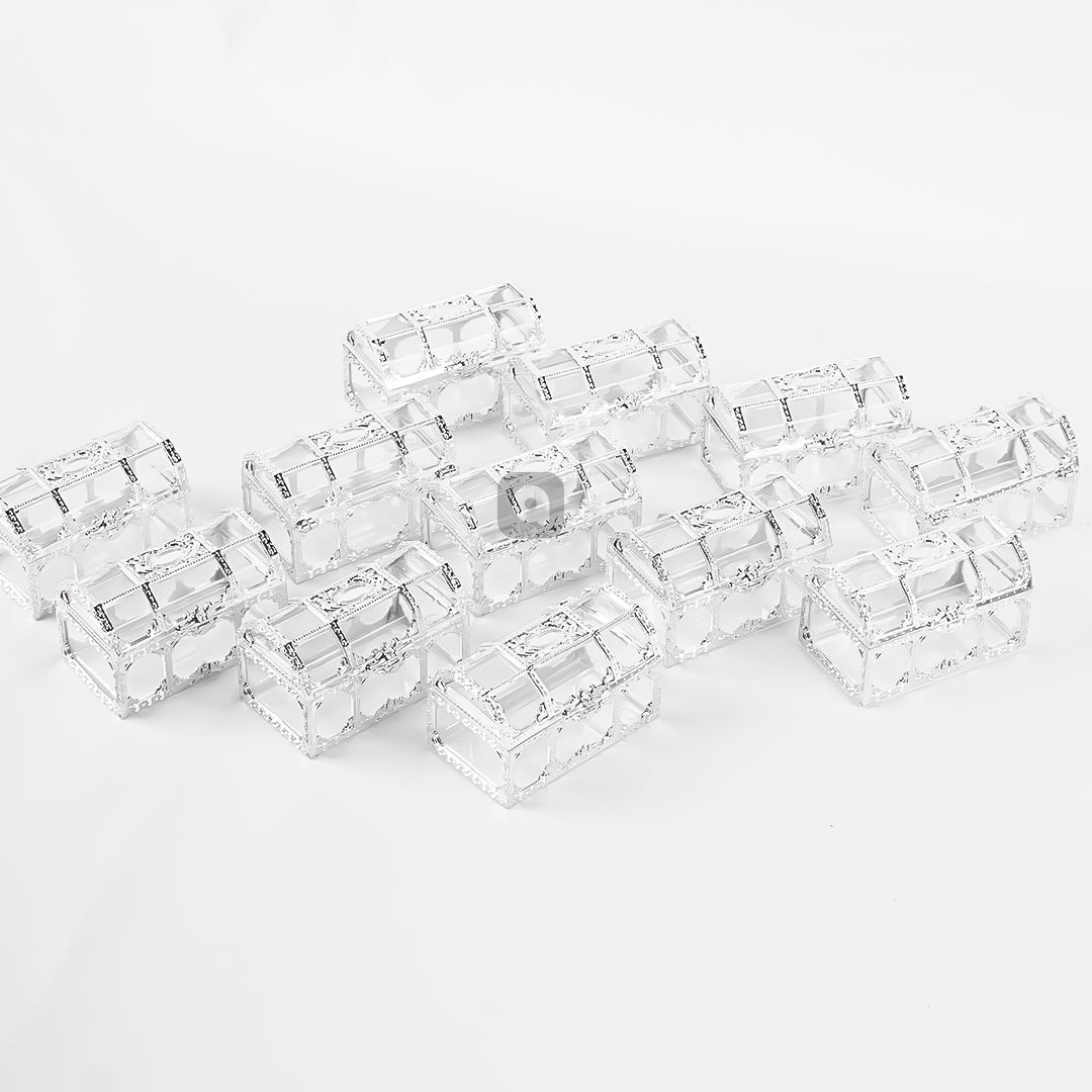 Pack of 12 – Acrylic Treasure Boxes for Wedding & Party Favors