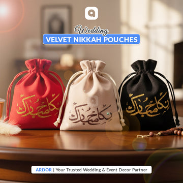 Pack of 50 - Nikkah Mubarak Velvet Nikkah Pouches