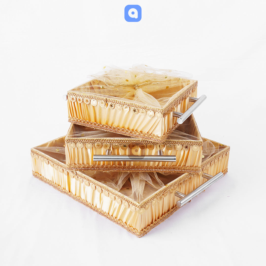 Square Satin Decorative Trays – Ideal for Weddings, Events & Gifting - Ardor UAE