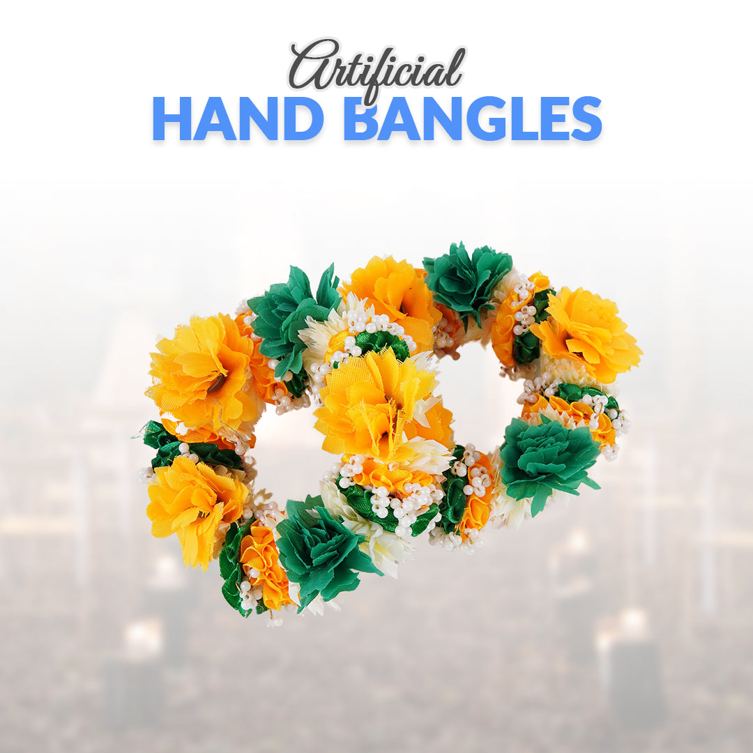 2 Pcs Artificial Flower Multi Color  Hand Bangles - Ardor UAE