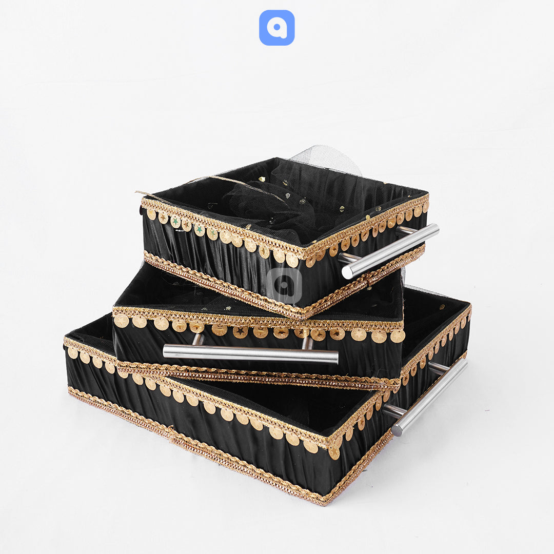Square Satin Decorative Trays – Ideal for Weddings, Events & Gifting - Ardor UAE