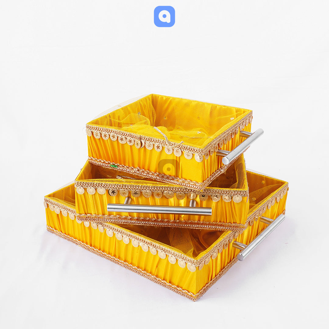 Square Satin Decorative Trays – Ideal for Weddings, Events & Gifting - Ardor UAE