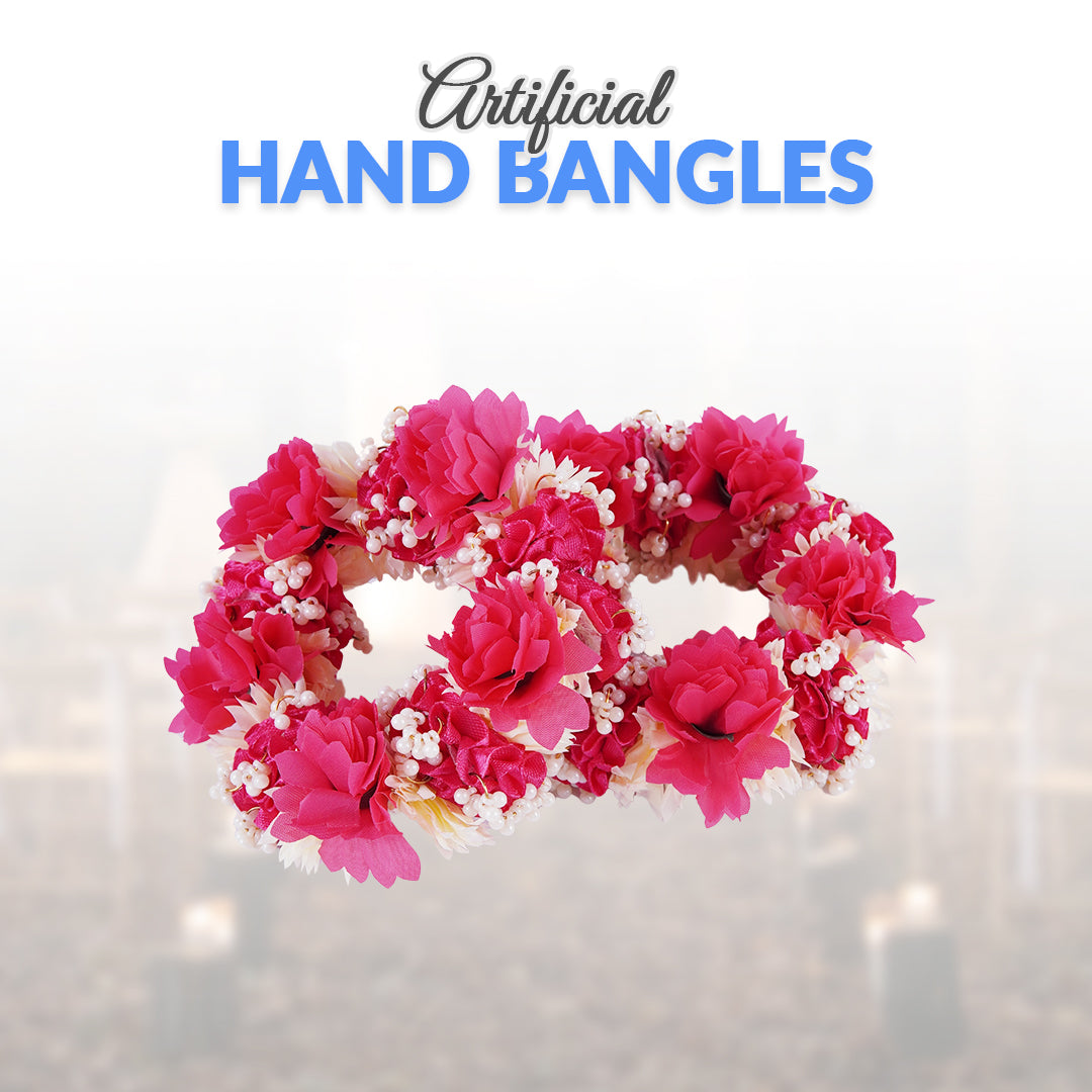 2 Pcs Artificial Flower Multi Color  Hand Bangles - Ardor UAE