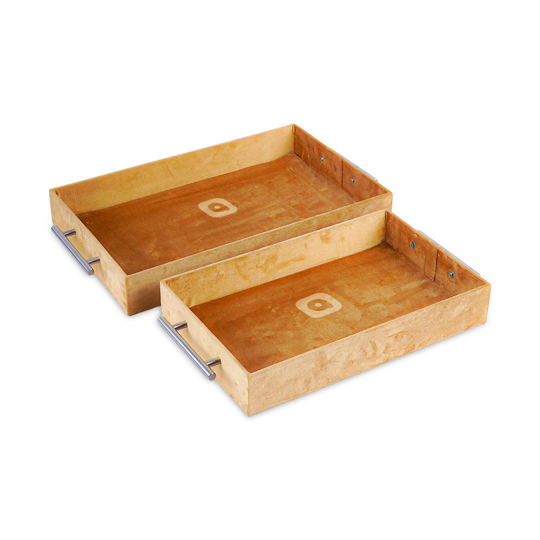 Set of 2 - Luxury Velvet Basket Tray Set for Wedding & Engagement Gifts – Ardor UAE