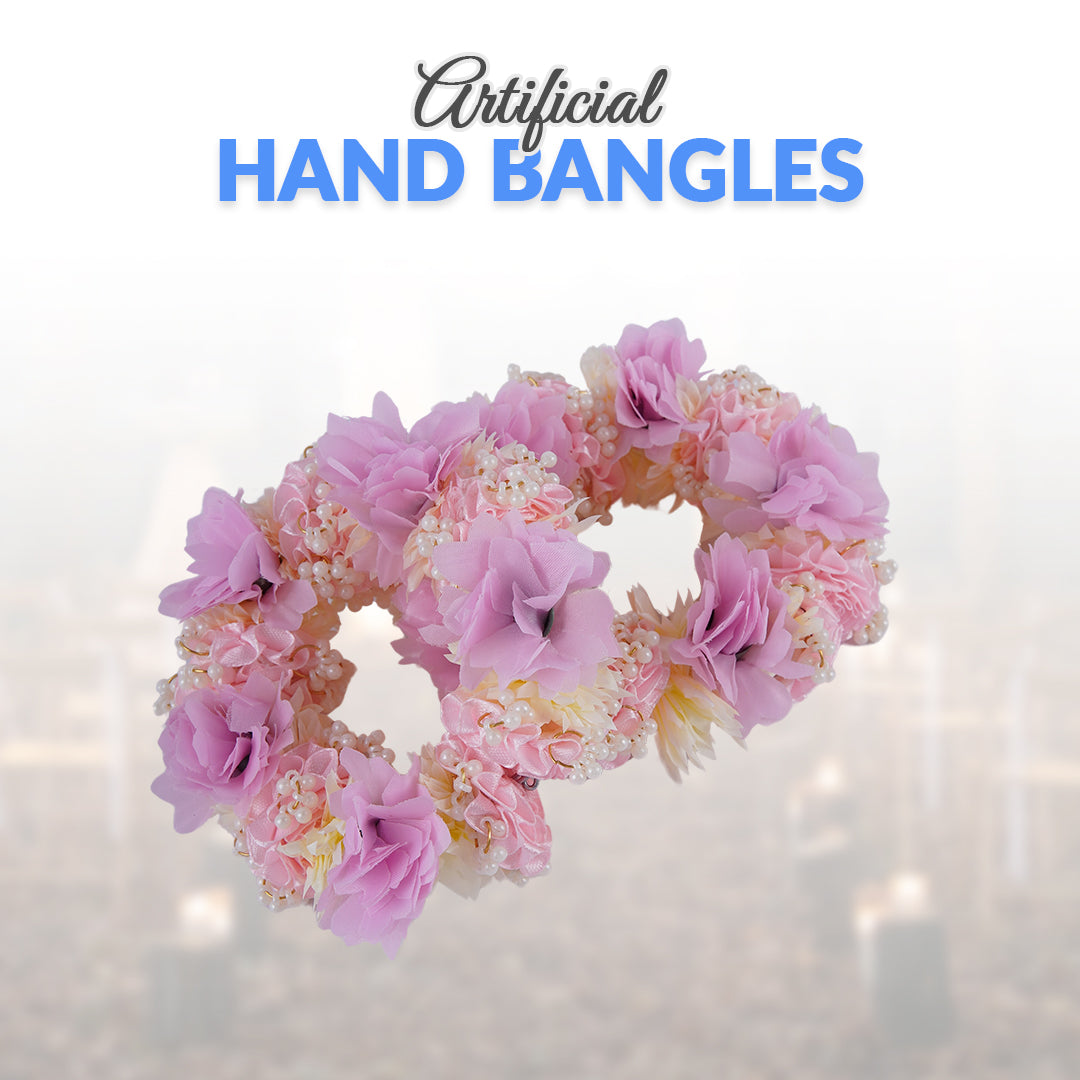 2 Pcs Artificial Flower Multi Color  Hand Bangles - Ardor UAE