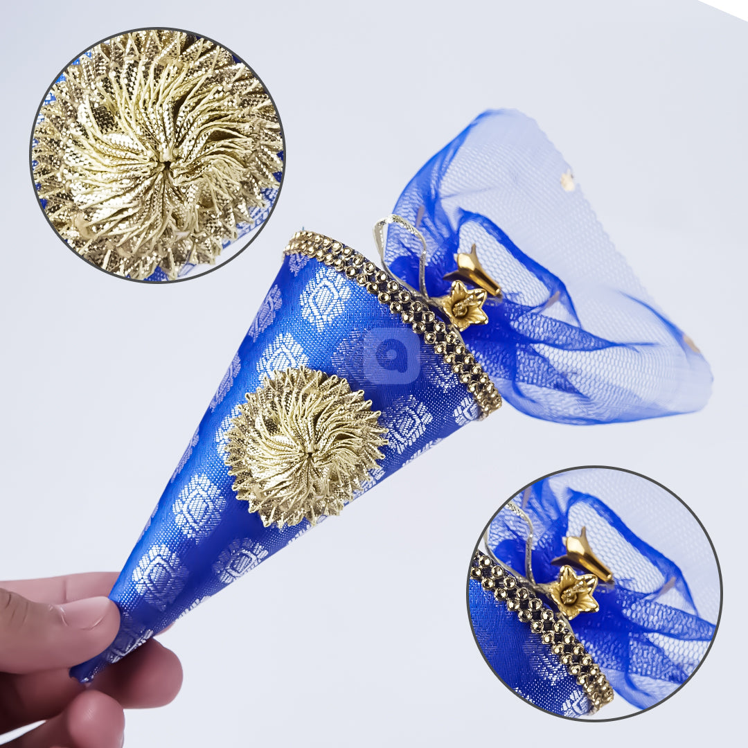 Cone Shape Nikkah Pouches – Multi Colors | 5-Inch Fabric Gift Bags for Nikkah, Mehndi & Wedding Favors Shadi, Nikkah Mubarak