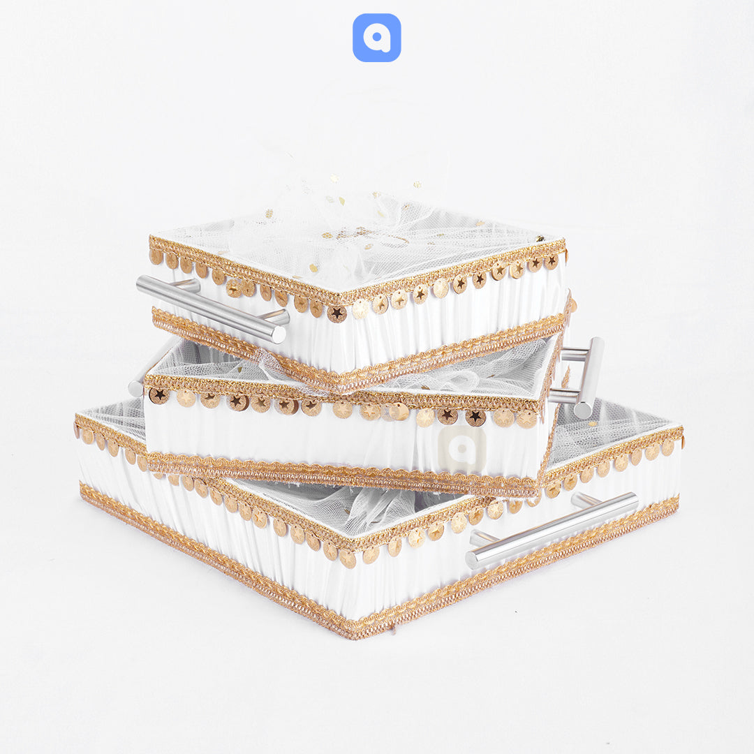 Square Satin Decorative Trays – Ideal for Weddings, Events & Gifting - Ardor UAE