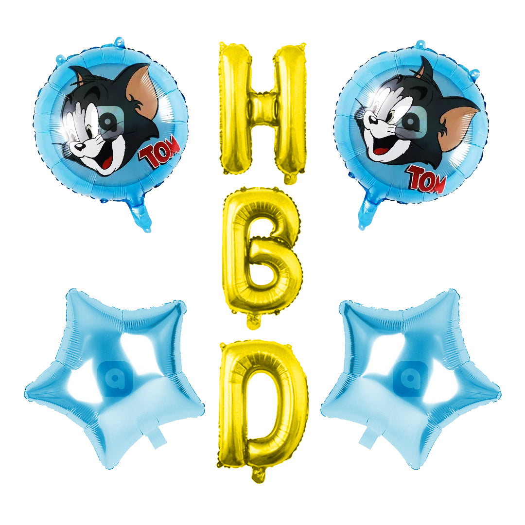 Disney Cartoon Tom Foil Balloons - 5 pcs Set