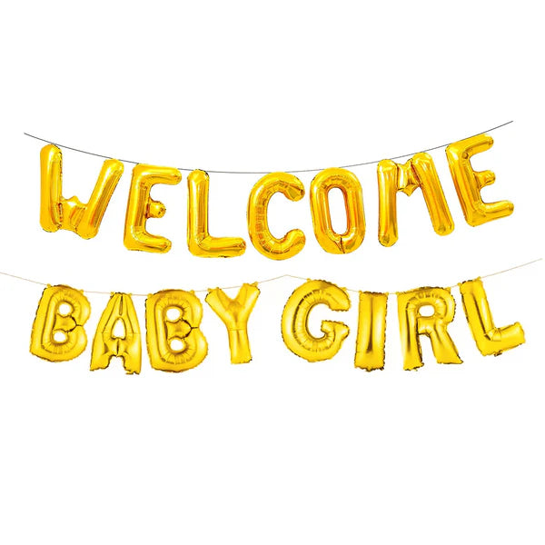 Welcome Baby Girl Foil Balloons Set - Ardor UAE
