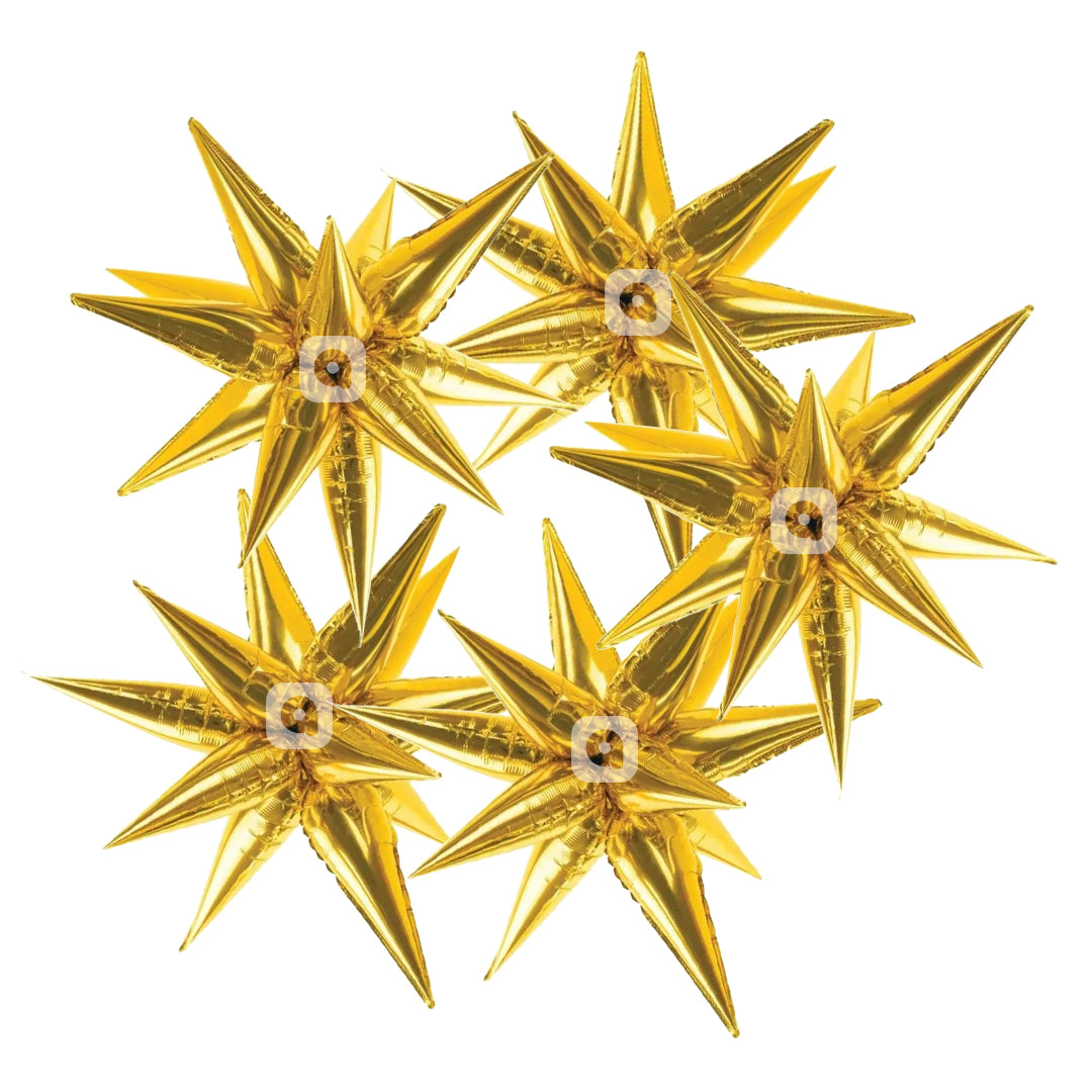 Star Burst Foil Balloons - 5 pcs Set