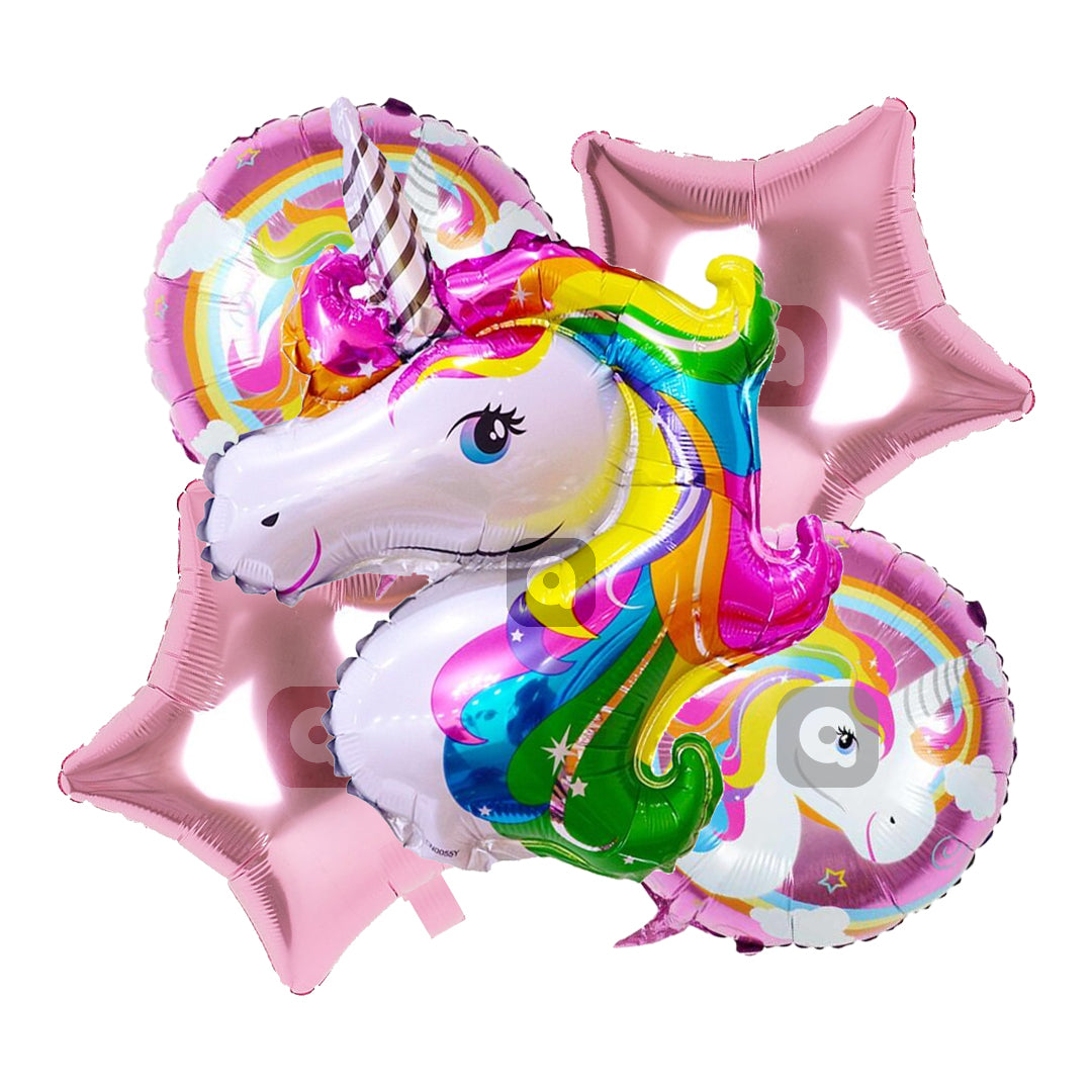 Unicorn Foil Balloons - 5 pcs foil balloon Set