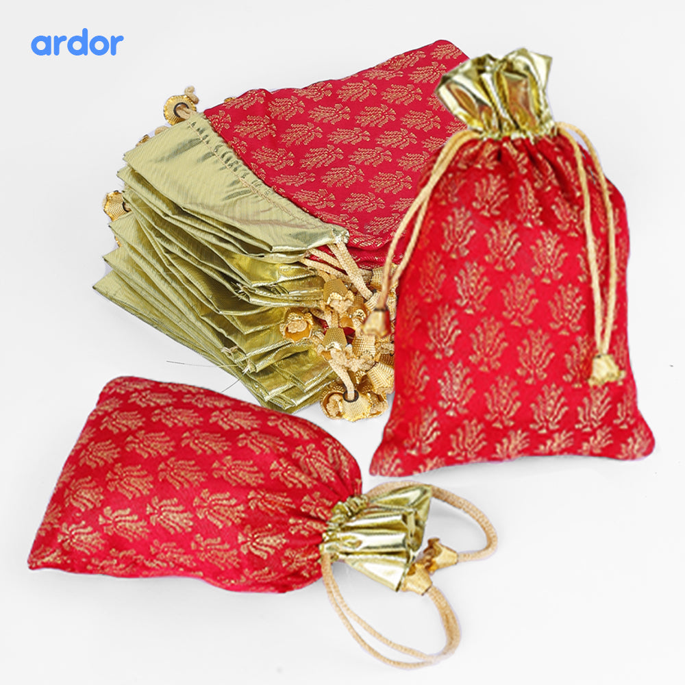 Multi Colors Jamawar fabric Pouches for Nikkah & Wedding - Ardor UAE
