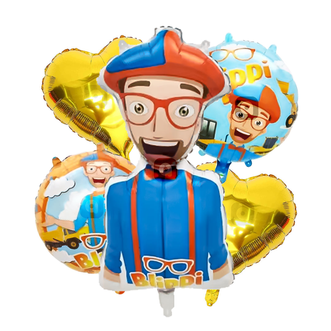Blippi Foil Balloon - 5 pcs Set - Ardor UAE