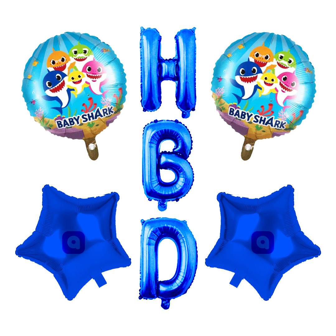 Baby Shark Foil Balloon - 7 pcs Set - Ardor UAE