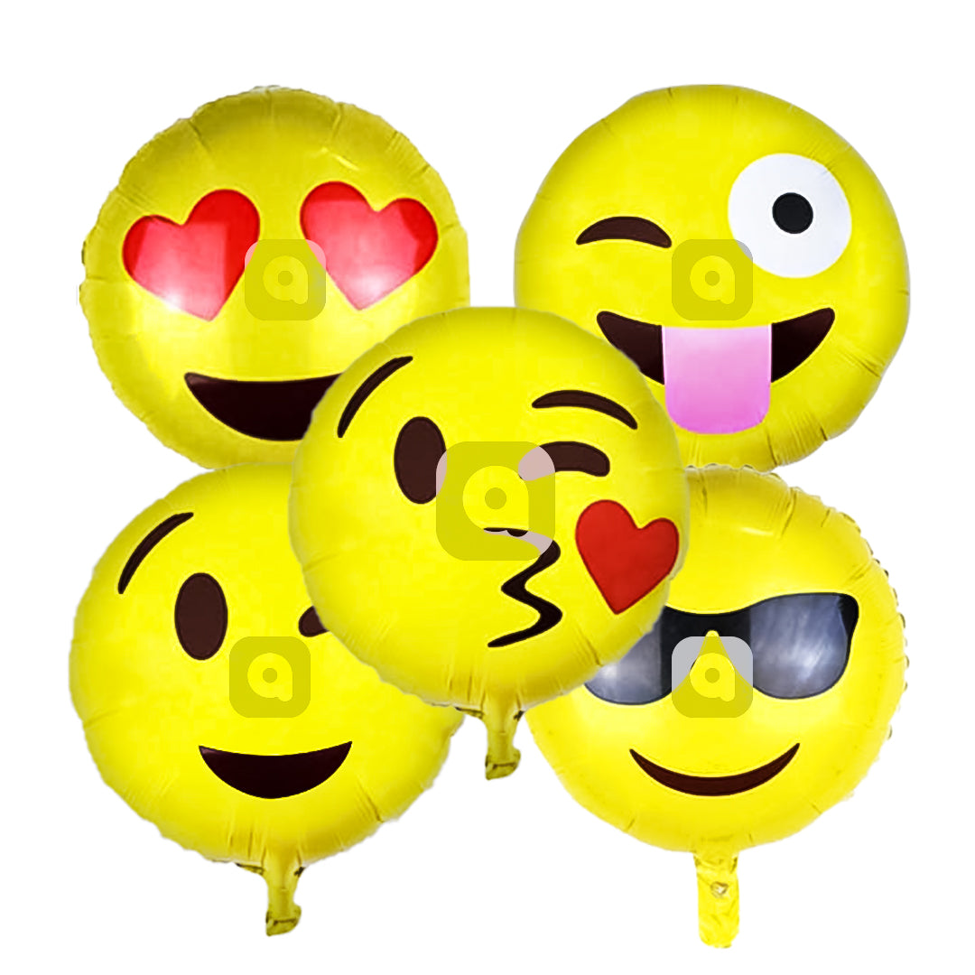 Emoji Foil Balloon - 5 Pcs Set