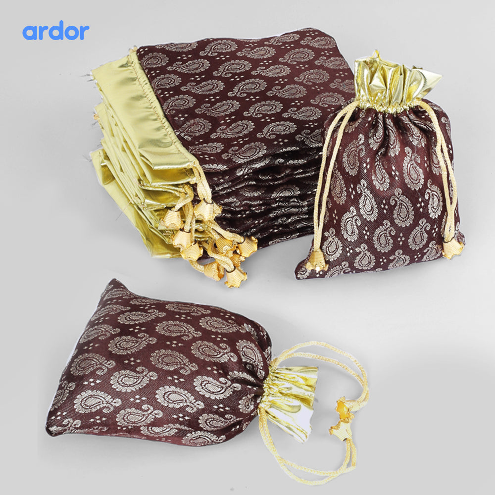 Multi Colors Jamawar fabric Pouches for Nikkah & Wedding - Ardor UAE