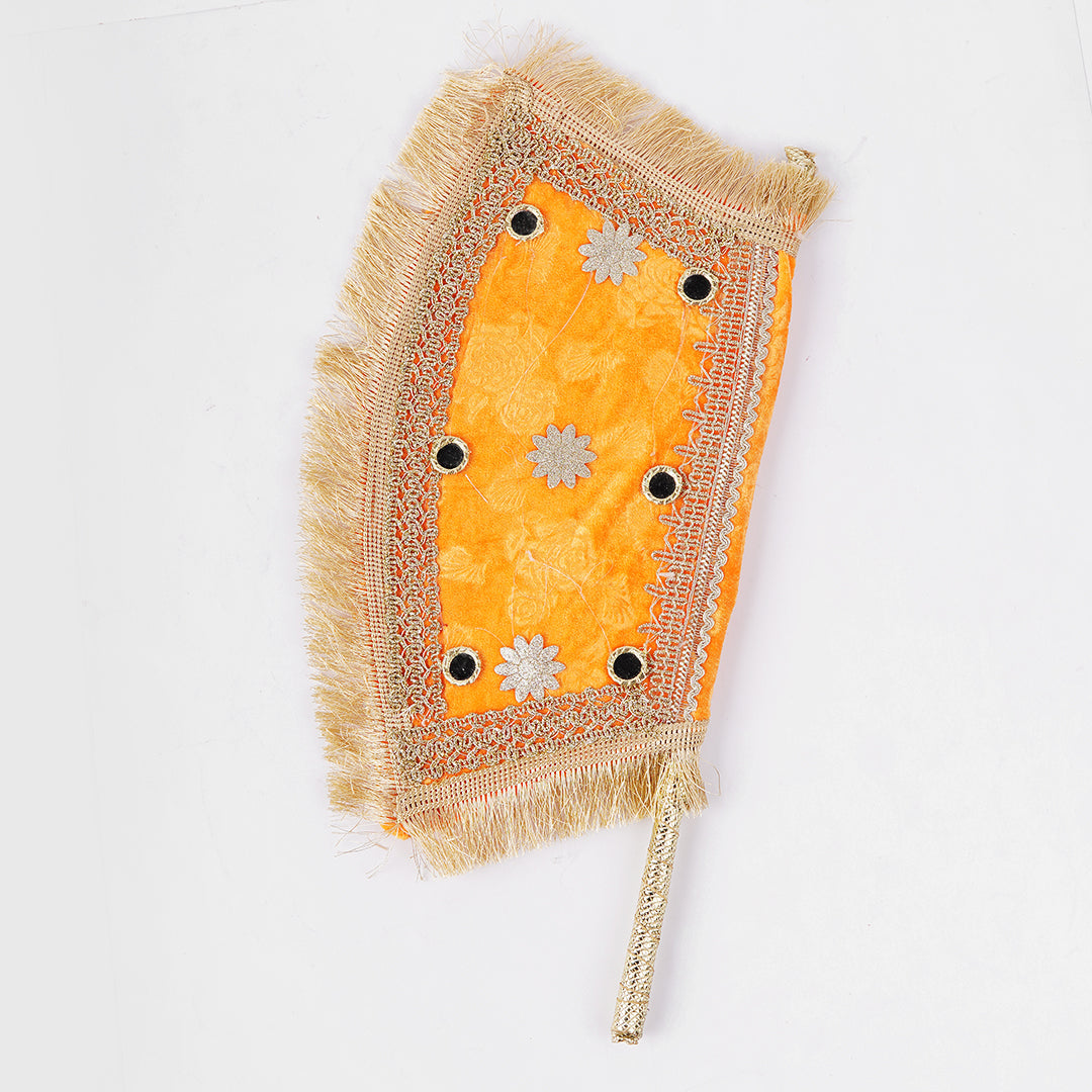 Hand Made Velvet Fan 1 pcs For Mendhi, Maiyu, party Decoration - Ardor