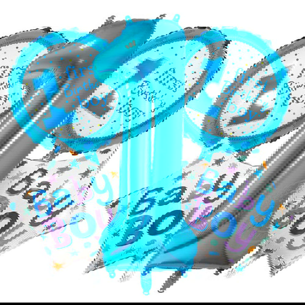 1st Birthday Boy 5 Pcs Foil Balloons Set - Ardor UAE