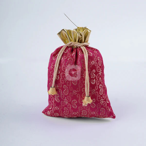 Pack of 50 Multi Color Jamawar Fabric Nikkah Pouches