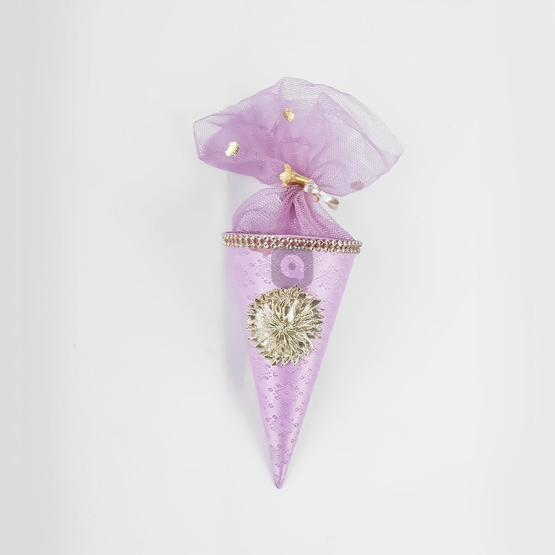 Cone Shape Nikkah Pouches – Multi Colors | 5-Inch Fabric Gift Bags for Nikkah, Mehndi & Wedding Favors Shadi, Nikkah Mubarak
