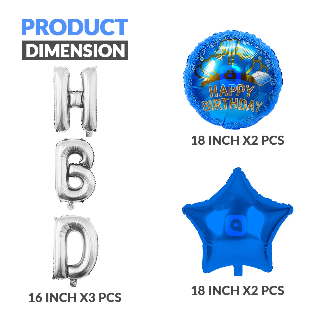 HBD Foil Balloons - 7 pcs Set - Ardor UAE