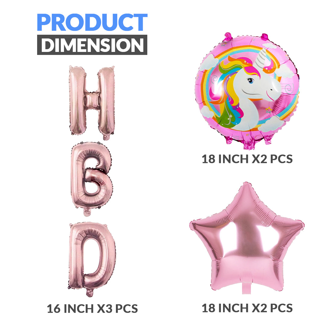 Unicorn Foil Balloons - 7 pcs Set - Ardor UAE