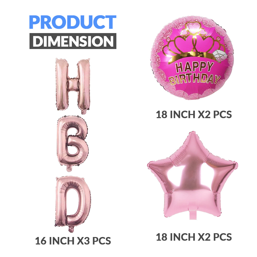 HBD Foil Balloons - 7 pcs Set - Ardor UAE