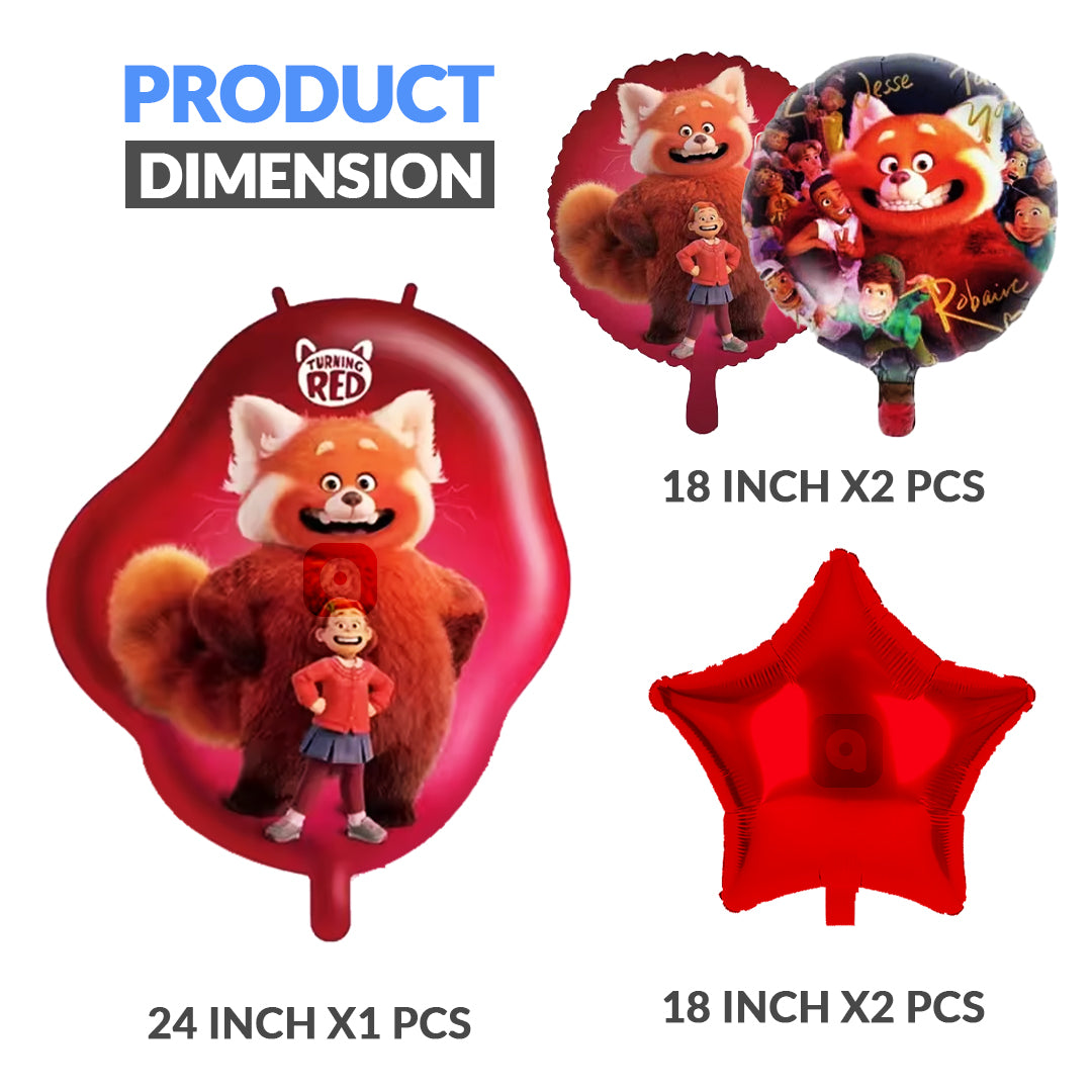 Turning Red Foil Balloon - 5 Pcs Set -  Ardor UAE