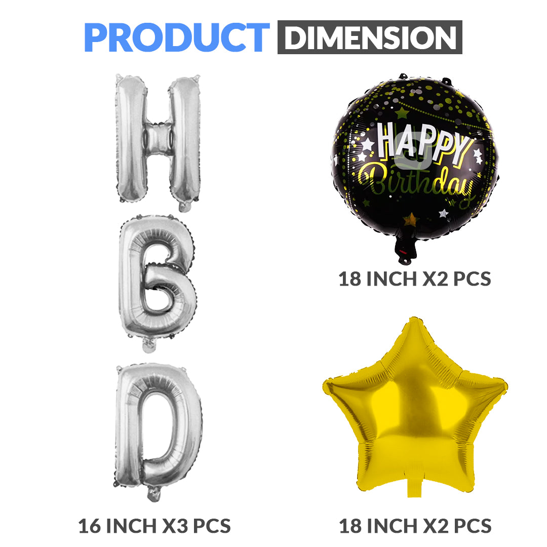 HBD Foil Balloons - 5 pcs Set -  Ardor UAE