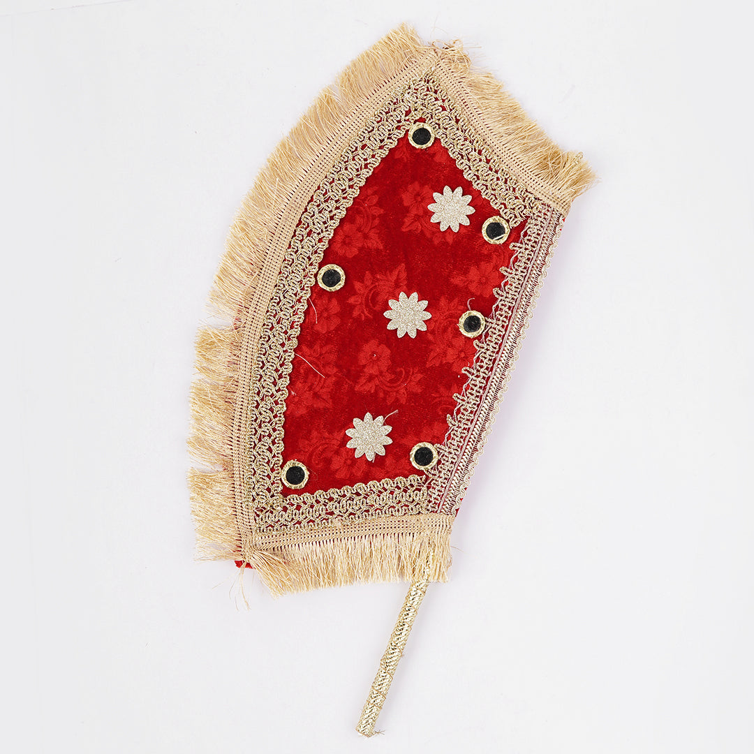 Hand Made Velvet Fan 1 pcs For Mendhi, Maiyu, party Decoration - Ardor