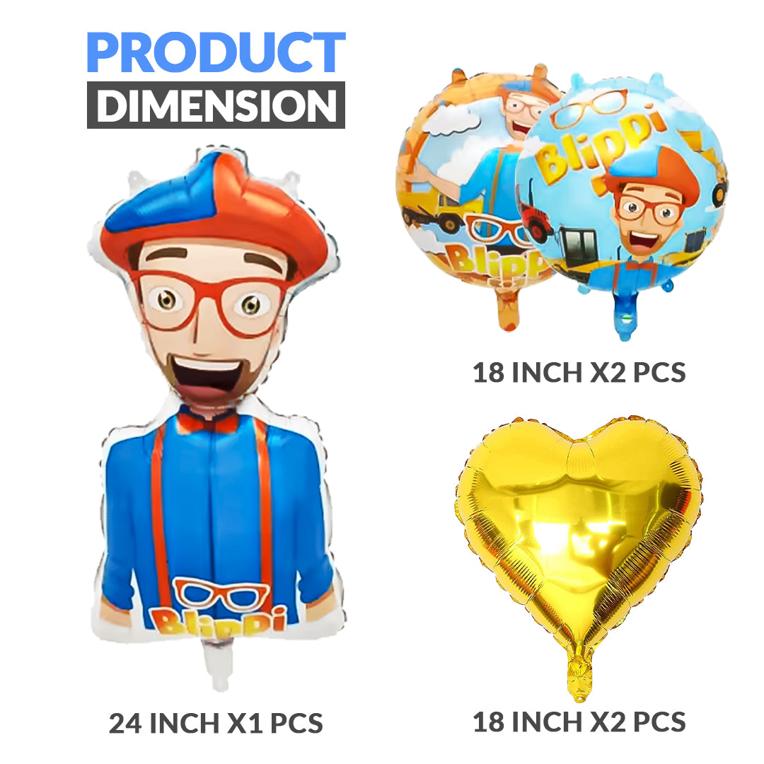 Blippi Foil Balloon - 5 pcs Set - Ardor UAE