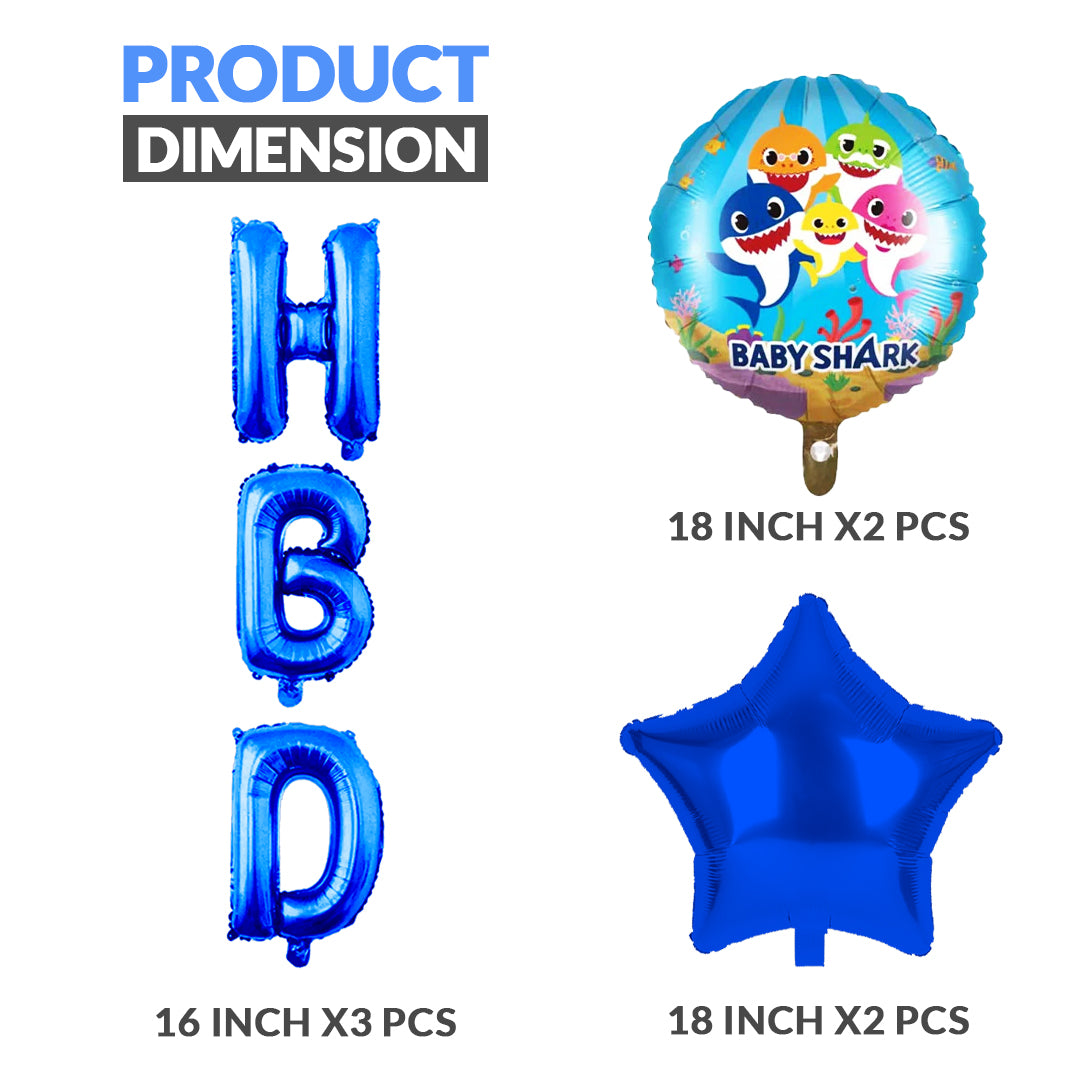 Baby Shark Foil Balloon - 7 pcs Set - Ardor UAE