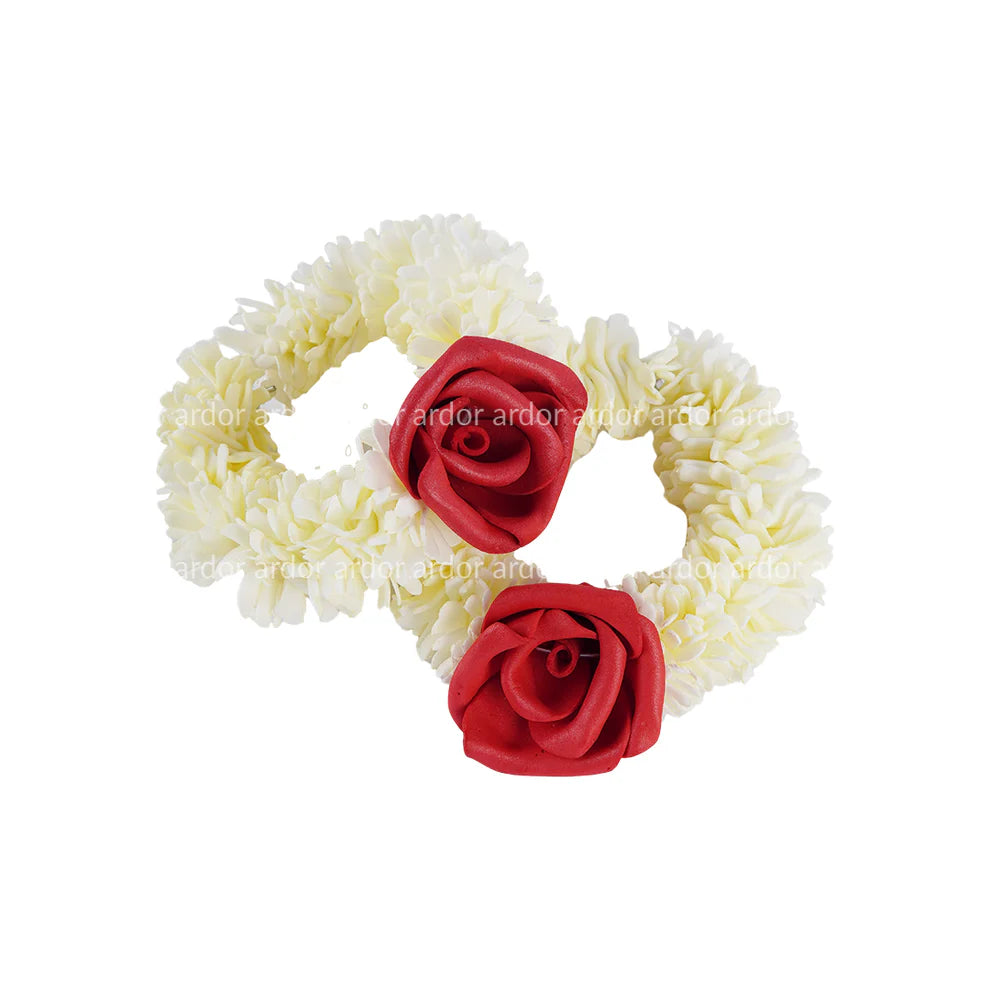 2 Pcs Fancy Artificial Jasmine Hand Bangles – Bridal & Mehndi Floral Jewelry