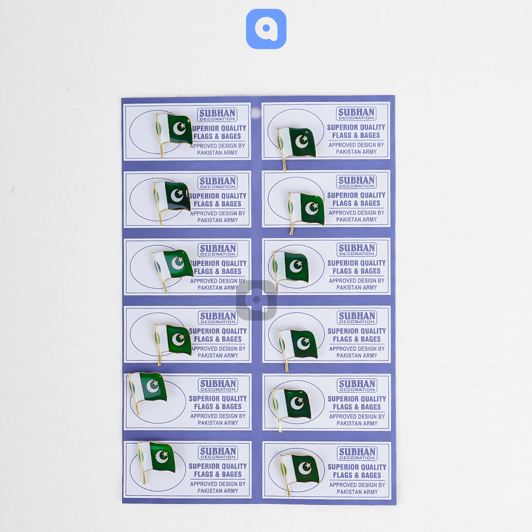 Pack of 12 - Pakistan flag Badges for 14th August Celebration - Ardor UAE