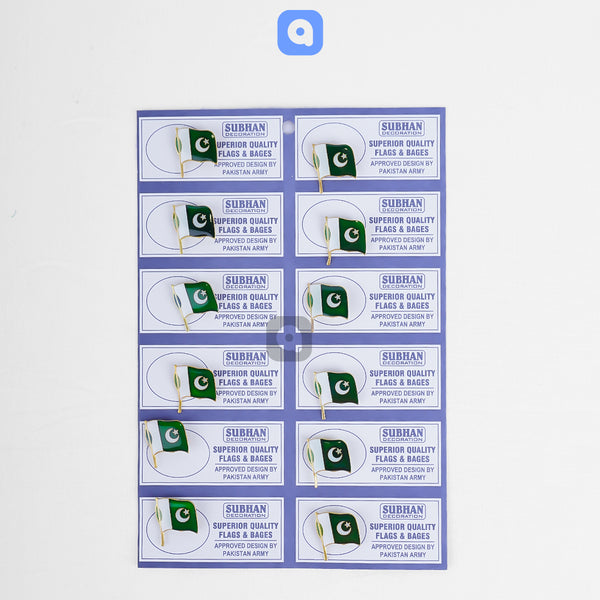 Pack of 12 - Pakistan flag Badges for 14th August Celebration - Ardor UAE