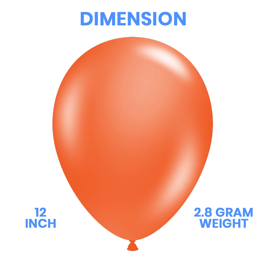 Orange Latex Balloons – Pack of 100 for Birthday, Wedding & Event Decor - Ardor UAE