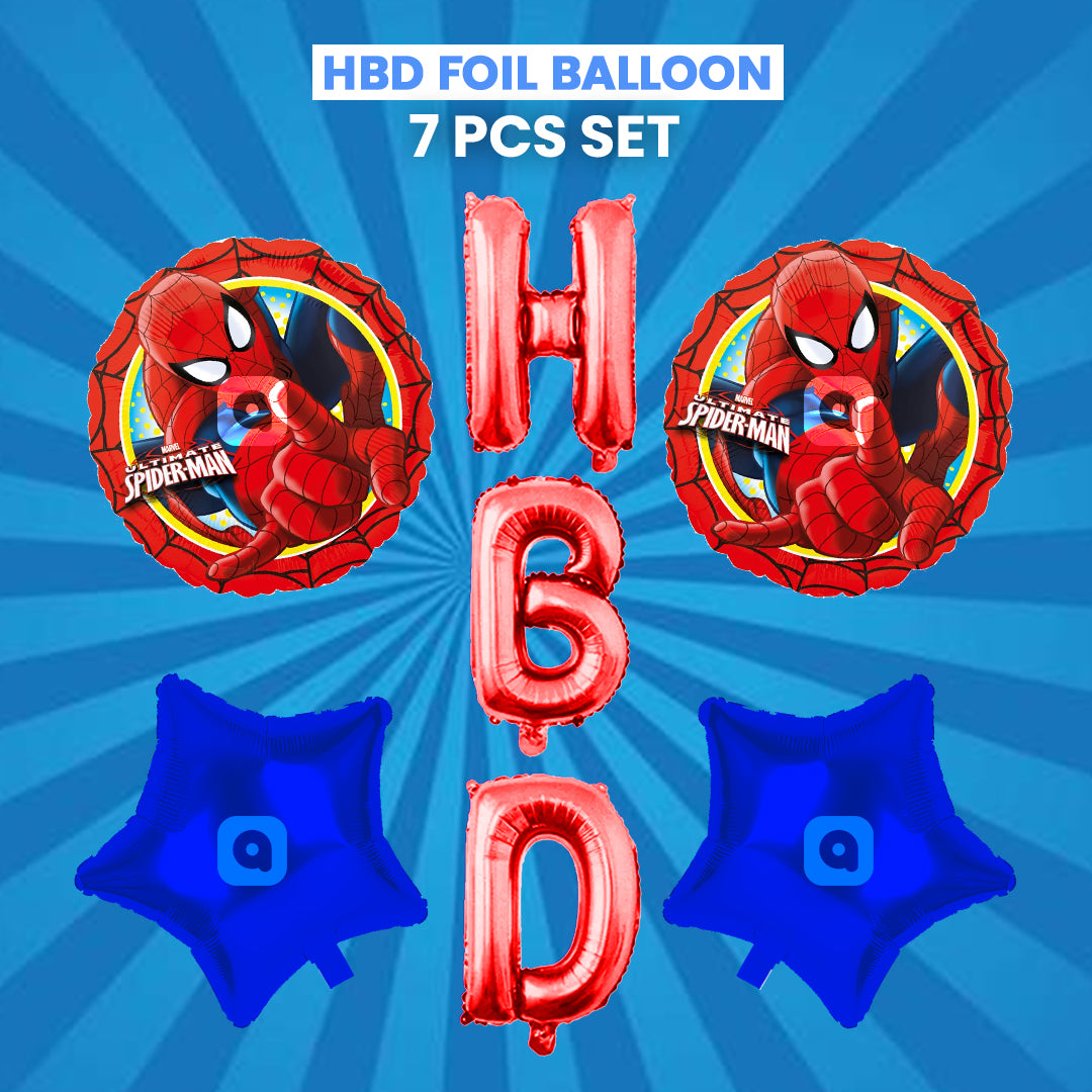 HBD Foil Balloons - 7 pcs foil balloons Set - Ardor UAE