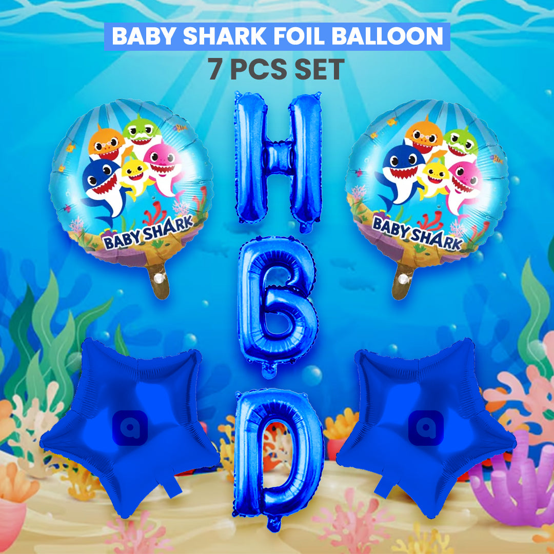 Baby Shark Foil Balloon - 7 pcs Set - Ardor UAE