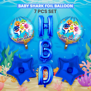 Baby Shark Foil Balloon - 7 pcs Set - Ardor UAE