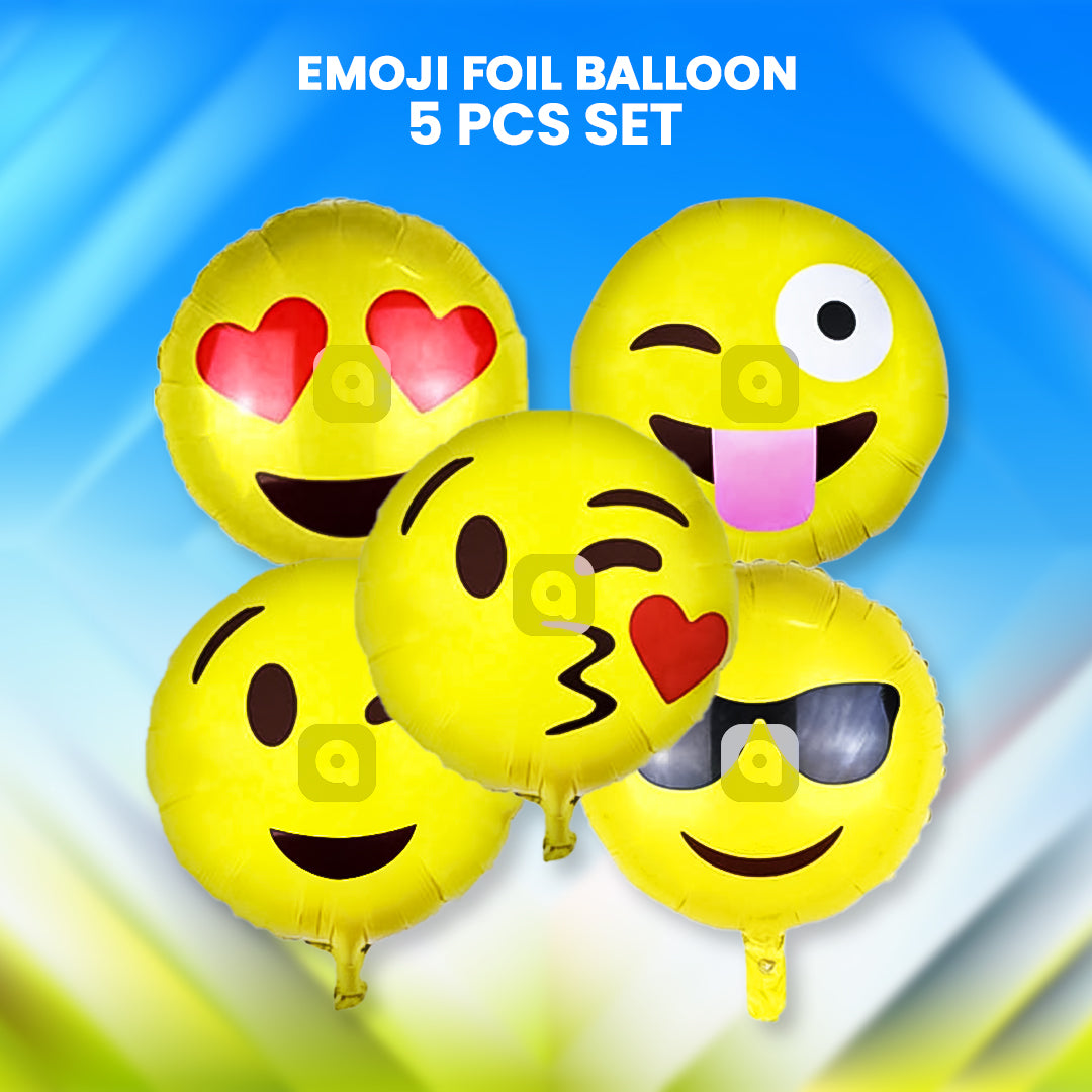 Emoji Foil Balloon - 5 Pcs Set
