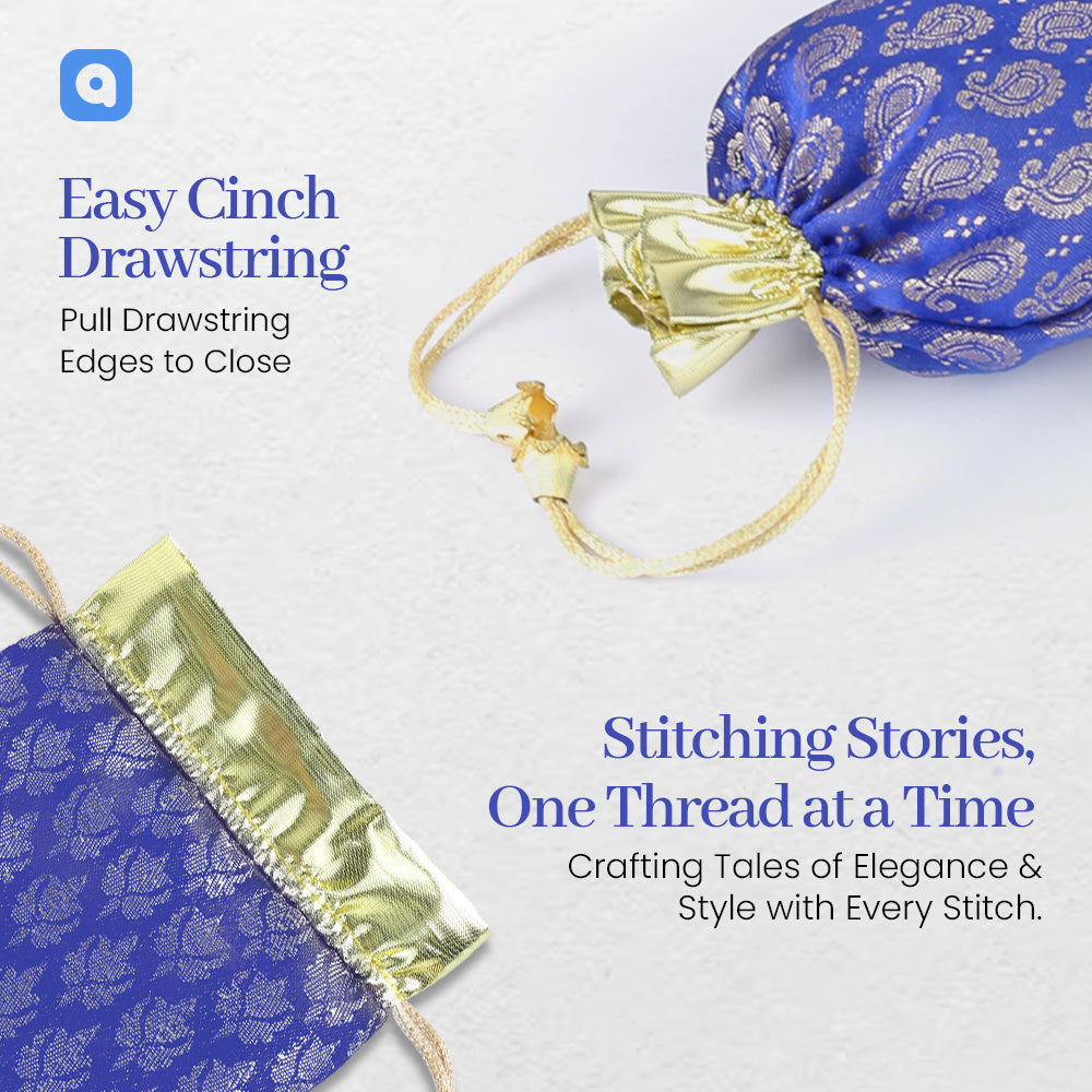 Multi Colors Jamawar fabric Pouches for Nikkah & Wedding - Ardor UAE