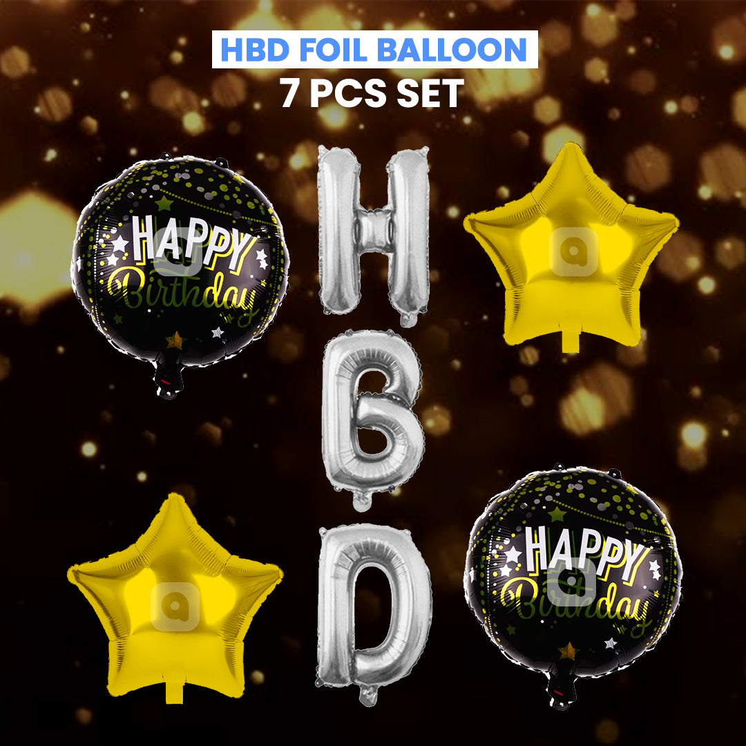 HBD Foil Balloons - 5 pcs Set -  Ardor UAE
