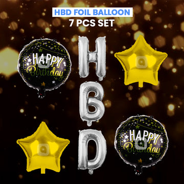 HBD Foil Balloons - 5 pcs Set -  Ardor UAE
