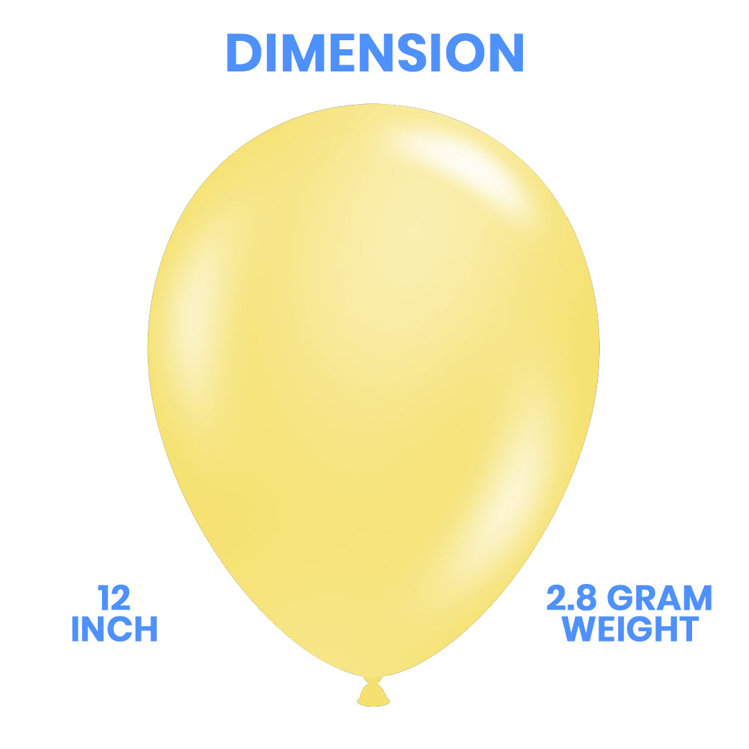 Macron Yellow Latex Balloons – Pack of 100 for Birthday, Wedding & Event Decor - Ardor UAE