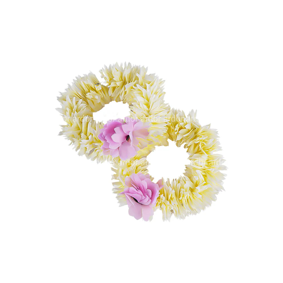 2 Pcs Fancy Artificial Jasmine Hand Bangles – Bridal & Mehndi Floral Jewelry