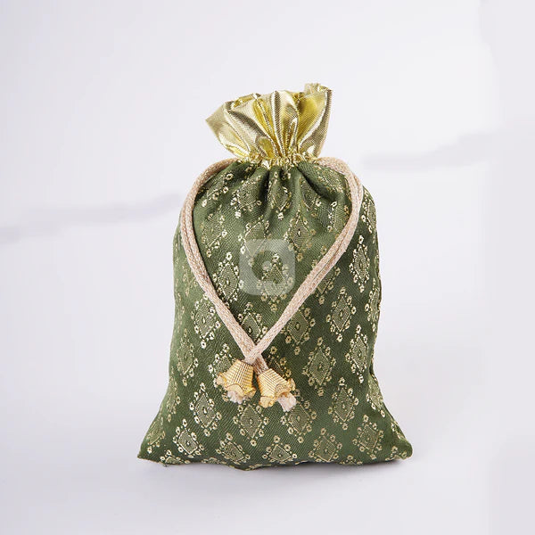 Pack of 50 Multi Color Jamawar Fabric Nikkah Pouches