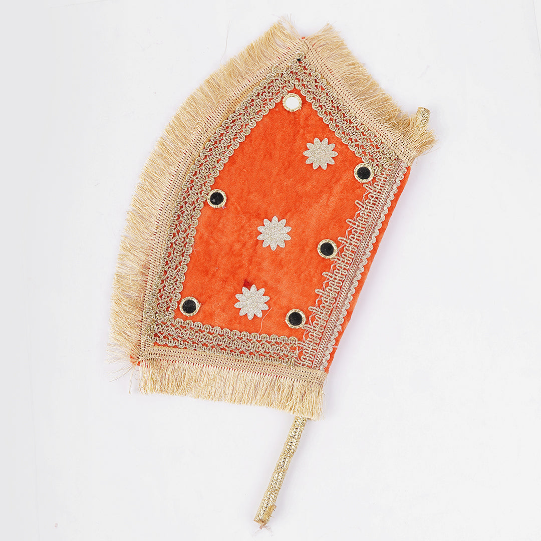 Hand Made Velvet Fan 1 pcs For Mendhi, Maiyu, party Decoration - Ardor