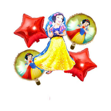 5 Pcs Snow White Foil Balloon Set - Ardor UAE