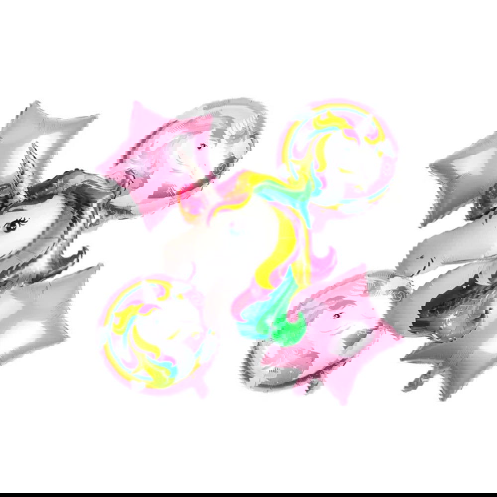 5 Pcs Unicorn Foil Balloon Set - Ardor UAE