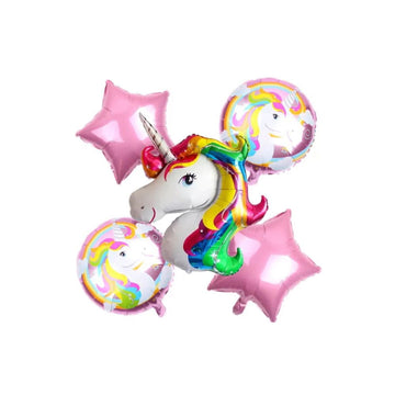 5 Pcs Unicorn Foil Balloon Set - Ardor UAE